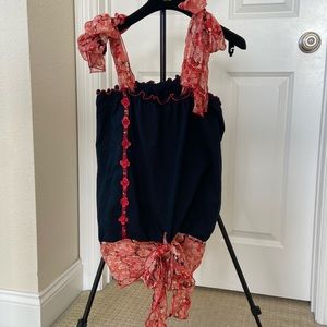 Anna sui silk tie top